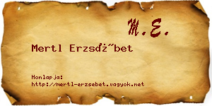 Mertl Erzsébet névjegykártya